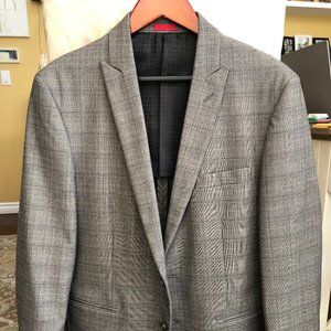 John Varvatos Mens Gray Plaid Blazer 40R